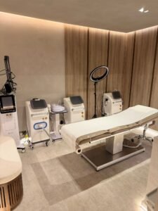 Private skin treatment room inside a professional Manchester Aesthetic clinic.