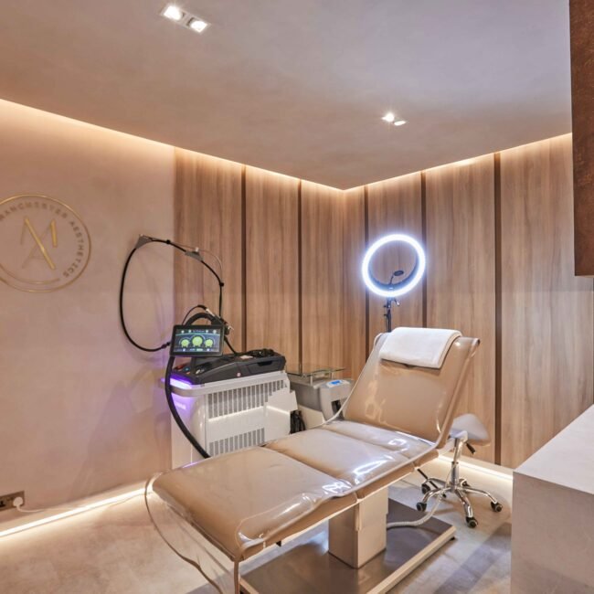 Private laser treatment room at Manchester Aesthetics